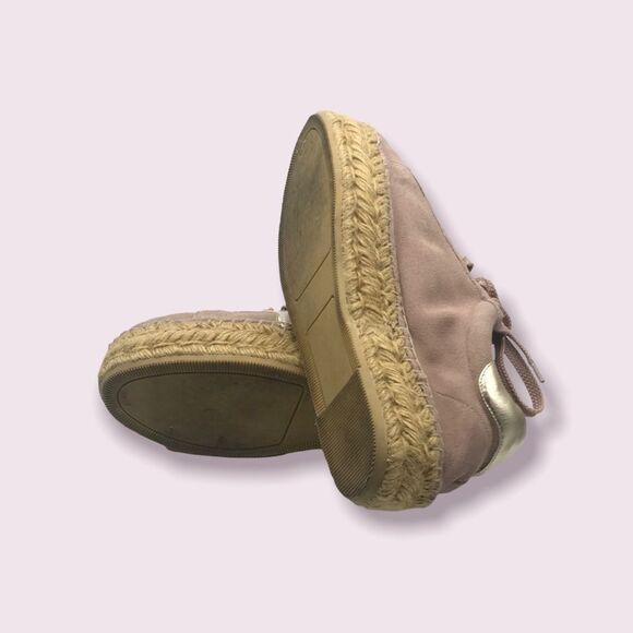 Steve Madden Pink Suede Platform Sneakers Espadrille Sole Size 7 Y - Picture 4 of 7